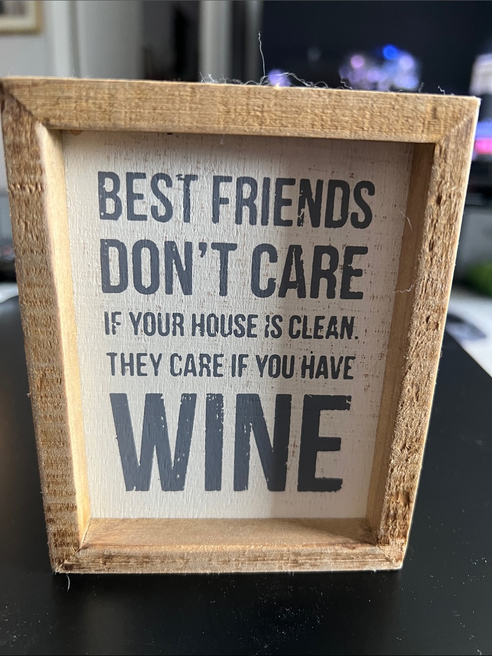 Primitives by Kathy Rustic Wood Sign with Cream and Gray Text
